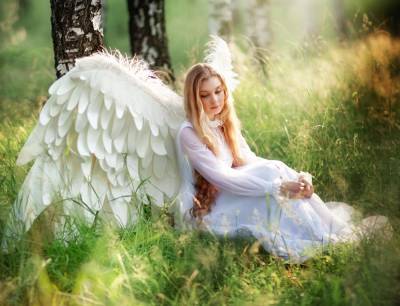 Купить Алмазная мозаика Ангел в лесу, блестящая (19 цветов), 30х40 см в БУКВАЕШКА